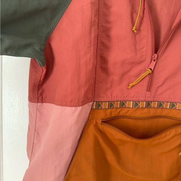 L.L.Bean Mountain Classic Anorak Colorblock Pullover Jacket - Rust, Pink & Olive - Picture 2 of 7